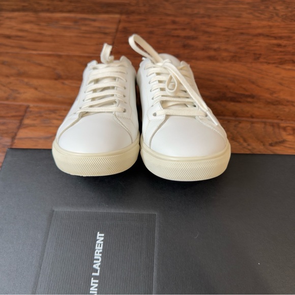 YSL. Saint Laurent Andy White Leather Sneakers - Picture 8 of 15